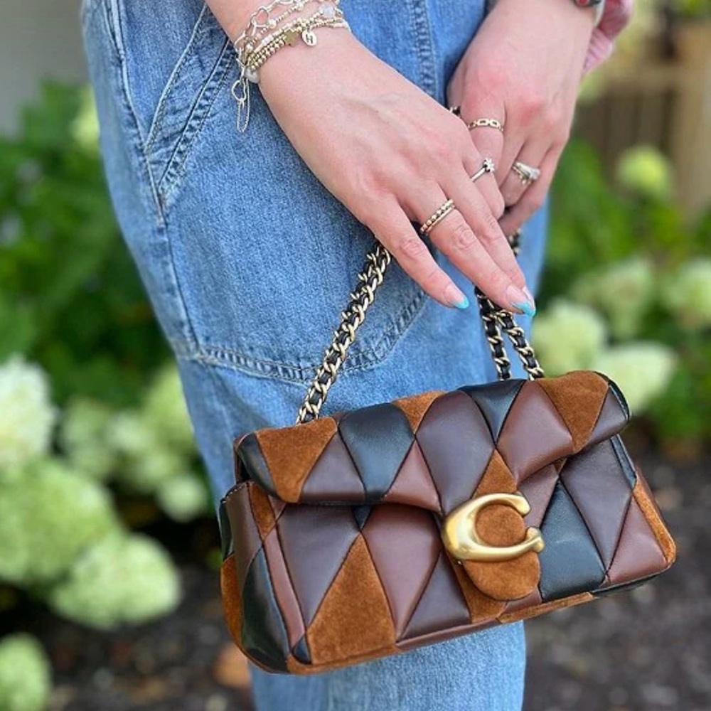 Coach Quilted Patchwork Leather & Suede Shoulder Bag - Picture 2 of 9
